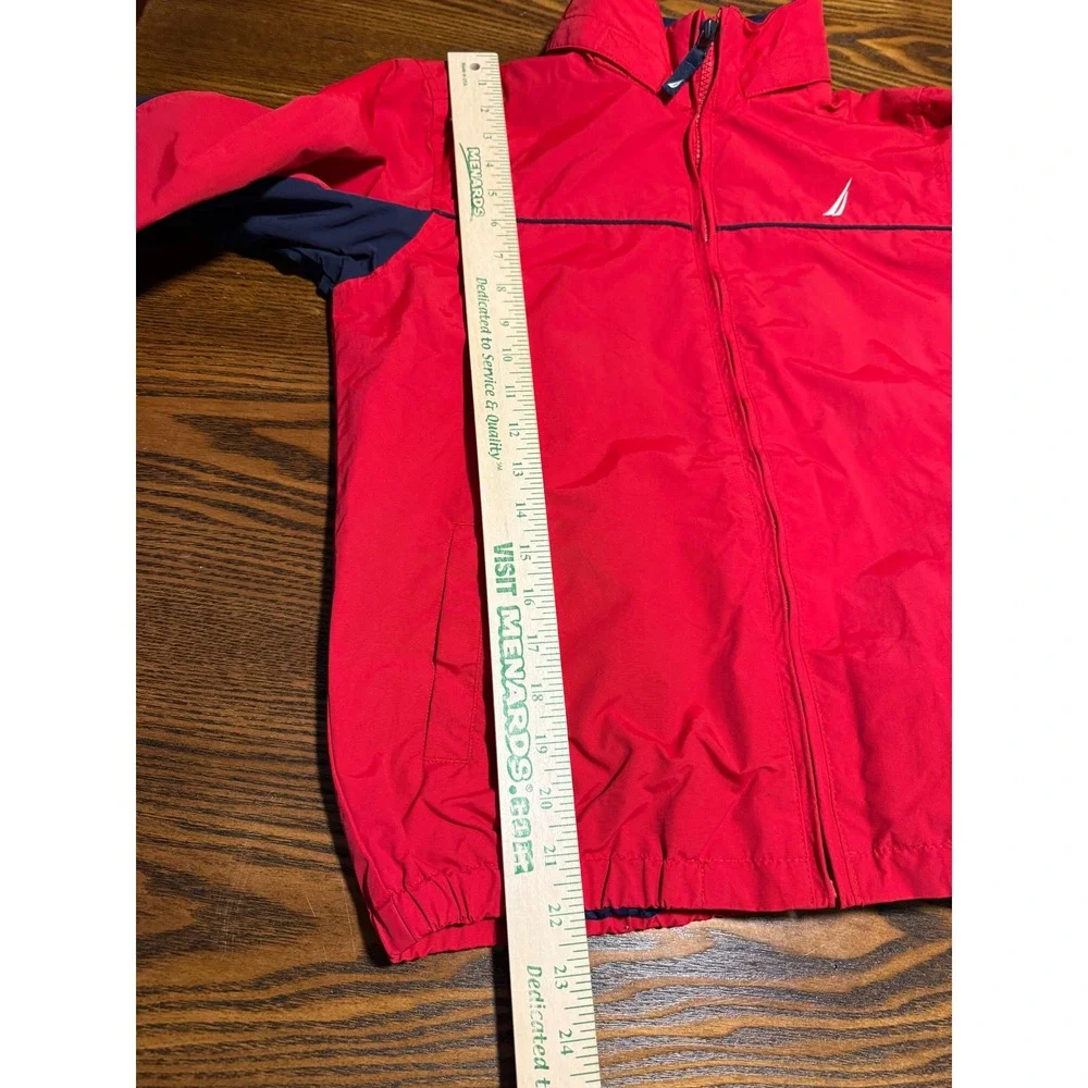 Kids Nautica Red‎ Navy Blue Windbreaker Jacket Size M 10 12 Zip Up Logo